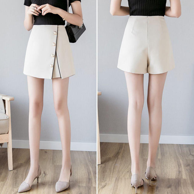 Asymmetrical A-Line Skorts with Button Detailing: A Stylish and Versatile Option for Any Occasion from NSE Imports #6.