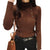 Asymmetric Ribbed Turtleneck Women's Sweater: Slim Look with Large Faux Buttons from NSE Imports #36.