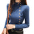 Asymmetric Ribbed Turtleneck Women's Sweater: Slim Look with Large Faux Buttons from NSE Imports #37.