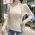 Asymmetric Ribbed Turtleneck Women's Sweater: Slim Look with Large Faux Buttons from NSE Imports #5.