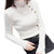 Asymmetric Ribbed Turtleneck Women's Sweater: Slim Look with Large Faux Buttons from NSE Imports #40.