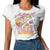 Bad Angel Women's Tee Cute Large Graphic Print Ruffled Edges Great Summer Tee Casual Tee Girls Tee from NSE Imports #1.