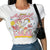 Bad Angel Women's Tee Cute Large Graphic Print Ruffled Edges Great Summer Tee Casual Tee Girls Tee from NSE Imports #2.