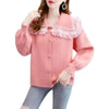 Thumbnail for Big Lace Collar Cardigan Women's Cardigan Turn Down Collar Sweater Jacket Loose Elegant Ladies Cardigan Cute Frilly Kawaii from NSE Imports #1.