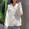 Thumbnail for Big Lace Collar Cardigan Women's Cardigan Turn Down Collar Sweater Jacket Loose Elegant Ladies Cardigan Cute Frilly Kawaii from NSE Imports #10.