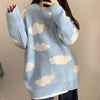 Thumbnail for Cloud Pattern Women's Sweater: Sleeved or Sleeveless, size to fit or go big and baggy from NSE Imports #14.