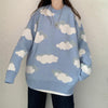 Thumbnail for Cloud Pattern Women's Sweater: Sleeved or Sleeveless, size to fit or go big and baggy from NSE Imports #8.