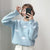 Cute Cloud Print Women's Jumper: 3D effect contrasting clouds from NSE Imports #6.