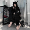 Thumbnail for Devil Horn Zip Up Hooded Jacket: Gothic Rock Fashion from NSE Imports #13.