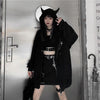 Thumbnail for Devil Horn Zip Up Hooded Jacket: Gothic Rock Fashion from NSE Imports #7.