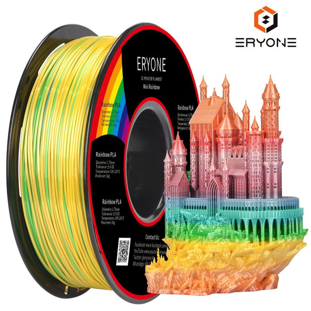 ERYONE Mini Rainbow PLA 3D Printer Filament: More Frequent Changes Than Regular Rainbow Filaments from NSE Imports #1.