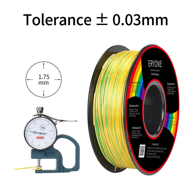 ERYONE Mini Rainbow PLA 3D Printer Filament: More Frequent Changes Than Regular Rainbow Filaments from NSE Imports #3.