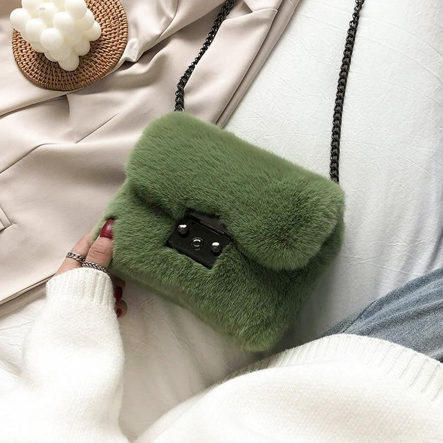 Fluffy Faux Fur Shoulder Bag: Suitable for everyday or those special occasions from NSE Imports #56.