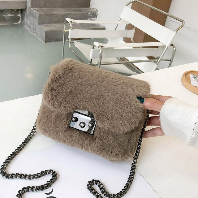 Fluffy Faux Fur Shoulder Bag: Suitable for everyday or those special occasions from NSE Imports #61.