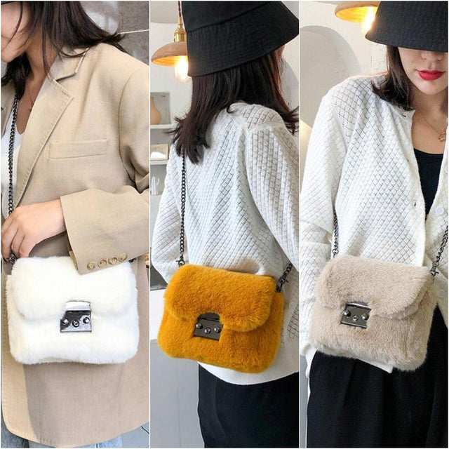 Fluffy Faux Fur Shoulder Bag: Suitable for everyday or those special occasions from NSE Imports #66.