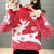 Fluffy Reindeer Christmas Cashmere Sweater: With Reindeer and snow print. from NSE Imports #9.