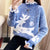 Fluffy Reindeer Christmas Cashmere Sweater: With Reindeer and snow print. from NSE Imports #14.