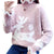 Fluffy Reindeer Christmas Cashmere Sweater: With Reindeer and snow print. from NSE Imports #4.