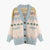 Geometric Pattern with Hearts Women's Cardigan: Bright, Colourful, with Pockets. Great Casual Wardrobe Item from NSE Imports #37.