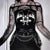 Gothic Gargoyle Skull Demon Print Strapless Women's Top Black Bandage Bodycon Crop Top Rock Punk Mall Goth Grotesques from NSE Imports #17.