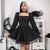 Gothic Black Dress with Puff Sleeves and Lace Trim | Create your own unique look from NSE Imports #11.