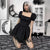 Gothic Black Dress with Puff Sleeves and Lace Trim | Create your own unique look from NSE Imports #14.