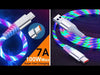 7A 100W Flowing Light LED USB Cable for USB-C Micro USB great for Samsung, Xiaomi, Google, GoPro and more... from NSE Imports #21.