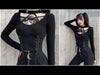 Goth Pentagram Cut out Top Choker Style Neck Long Sleeve, Lace Up Rock Punk Emo Witch Devil Corset from NSE Imports #20.