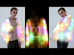 Faux Fur LED Light Up Party Coat: Up to 6XL Women's Festival, Clubbing, Party Jacket from NSE Imports #30.