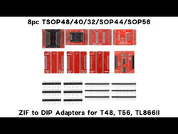 8pc TSOP48/40/32/SOP44/SOP56 ZIF to DIP Adapters for T56, TL866II Plus Minipro USB Programmer from NSE Imports #12.