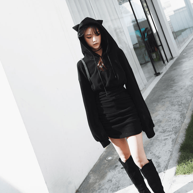 Cat Ear Hooded Dress: Dress different from NSE Imports #5.