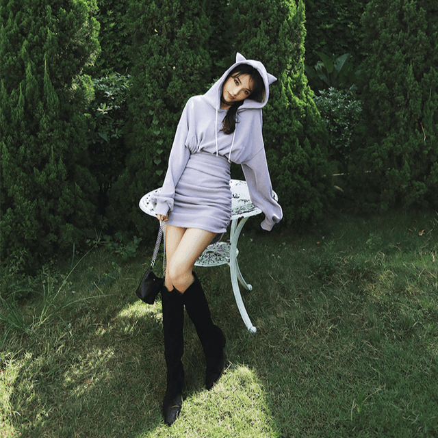 Cat Ear Hooded Dress: Dress different from NSE Imports #25.