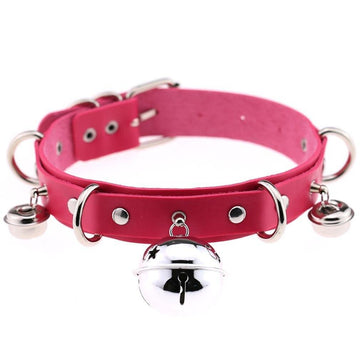 Pink Vintage Goth Choker Collar Punk Goth Collar Choker for Women Men PU  Leather Leg Chain Necklace