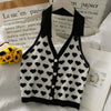 Thumbnail for Knitted Sleeveless Heart Print Tank Top Halter Neck Women Backless Cardigan Sexy Small Vest Kawaii Harajuku Cute Sweet from NSE Imports #23.