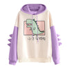 Thumbnail for Little Monster Japanese Kawaii Cartoon Dinosaur Hoodie Sweatshirt from NSE Imports #6.