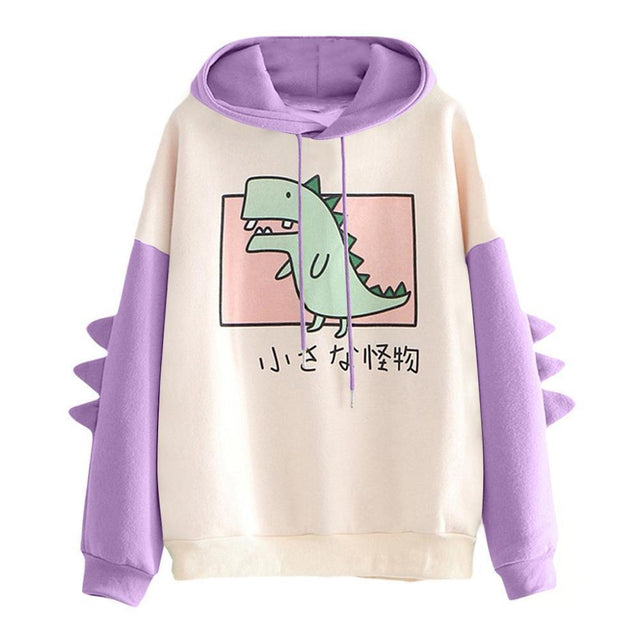 Little Monster Japanese Kawaii Cartoon Dinosaur Hoodie Sweatshirt from NSE Imports #6.