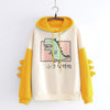 Thumbnail for Little Monster Japanese Kawaii Cartoon Dinosaur Hoodie Sweatshirt from NSE Imports #24.