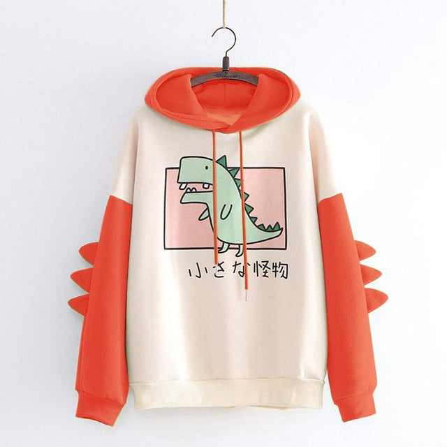 Little Monster Japanese Kawaii Cartoon Dinosaur Hoodie Sweatshirt from NSE Imports #25.