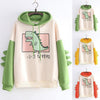 Thumbnail for Little Monster Japanese Kawaii Cartoon Dinosaur Hoodie Sweatshirt from NSE Imports #27.