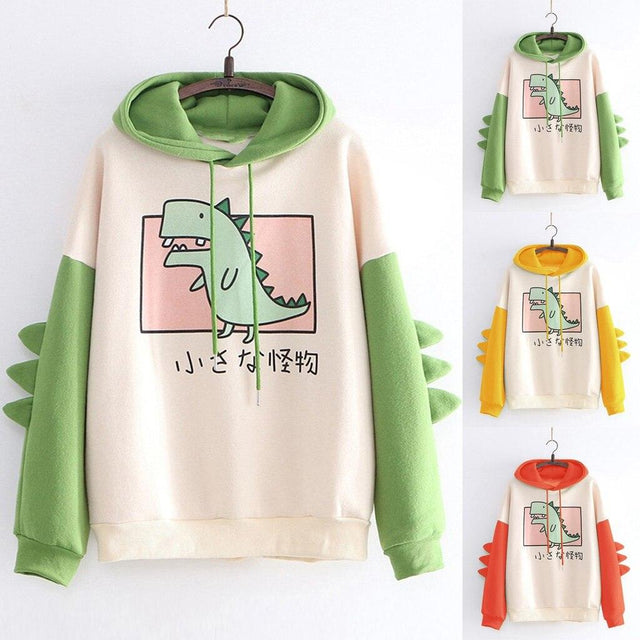 Little Monster Japanese Kawaii Cartoon Dinosaur Hoodie Sweatshirt from NSE Imports #27.