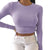 Long Sleeve Women's Crop Top Drawstring Fitness Women's Tee Solid Sexy Slim Basic Tee Female Yoga Gym Workout Top from NSE Imports #2.