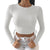 Long Sleeve Women's Crop Top Drawstring Fitness Women's Tee Solid Sexy Slim Basic Tee Female Yoga Gym Workout Top from NSE Imports #4.