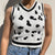 Mono Leopard Print Sleeveless Knit Crop Top Women's Top White Summer Y2K Casual V Neck Vest Sexy Tank from NSE Imports #4.