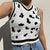 Mono Leopard Print Sleeveless Knit Crop Top Women's Top White Summer Y2K Casual V Neck Vest Sexy Tank from NSE Imports #13.