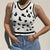 Mono Leopard Print Sleeveless Knit Crop Top Women's Top White Summer Y2K Casual V Neck Vest Sexy Tank from NSE Imports #14.