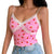 Pink Strawberry and White Lace Camisole Top: Cute top for indoors, outdoors, clubbing or nightwear from NSE Imports #1.