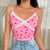 Pink Strawberry and White Lace Camisole Top: Cute top for indoors, outdoors, clubbing or nightwear from NSE Imports #6.