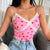 Pink Strawberry and White Lace Camisole Top: Cute top for indoors, outdoors, clubbing or nightwear from NSE Imports #7.