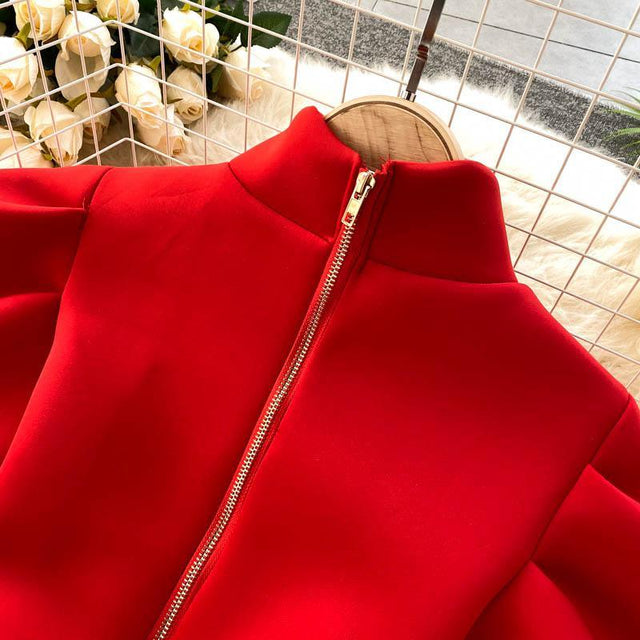 Puff Sleeve Turtleneck Dress Autumn Winter Long Sleeve Dresses Women Party Christmas Slim A-Line Elegant New Year Woman from NSE Imports #20.