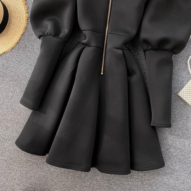 Puff Sleeve Turtleneck Dress Autumn Winter Long Sleeve Dresses Women Party Christmas Slim A-Line Elegant New Year Woman from NSE Imports #30.